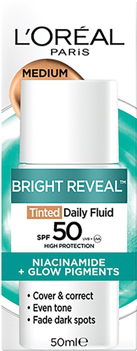 L’Oreal Bright Reveal Tinted Daily Fluid SPF 50 Medium 50mLΩ