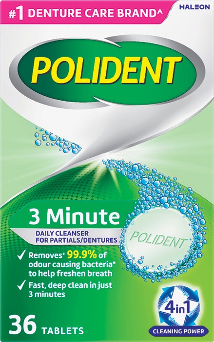 Polident 3 Minute Daily Cleanser for Dentures 36 Tablets*