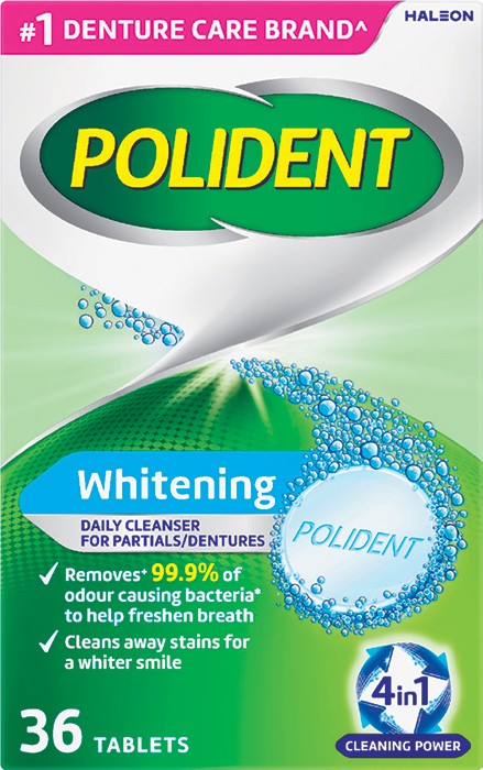 Polident Whitening Daily Cleanser for Dentures 36 Tablets*