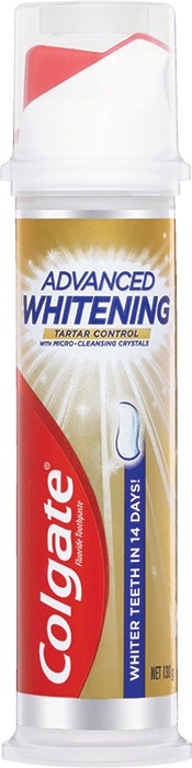 Colgate Advanced Whitening Toothpaste Pump 130g