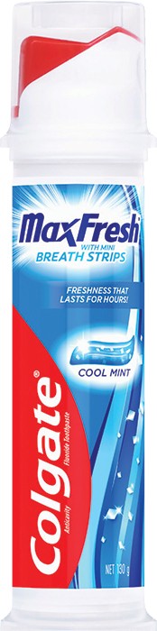 Colgate Max Fresh with Mint Breath Strips Toothpaste Pump 130g