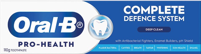Oral-B Toothpaste Pro- Health Complete Defence System 110g - Deep Clean