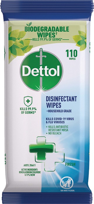 Dettol Multipurpose Disinfectant Wipes 110 Pack* - Fresh