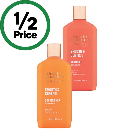 Thanks To Nature Shampoo or Conditioner 500ml
