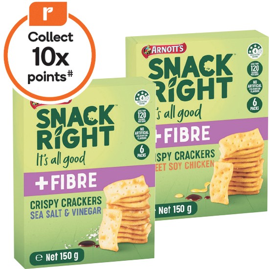 Arnott’s Snack Right Crispy Crackers 150g Pk 6 – From the Health Food Aisle