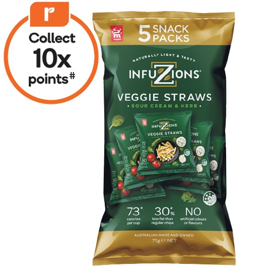Infuzions Veggie Straws 75g Pk 5