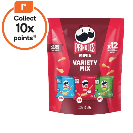 Pringles Minis Variety Mix Potato Chips 228g Pk 12