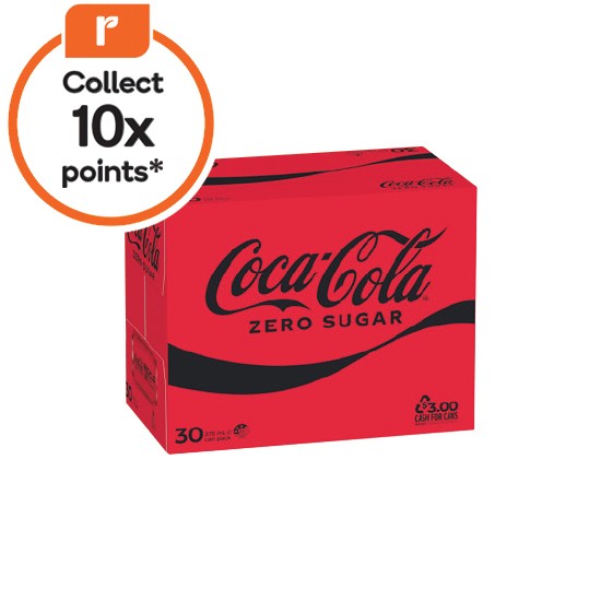 Coca-Cola Classic, Diet or Zero Sugar Soft Drink Varieties 30 x 375ml