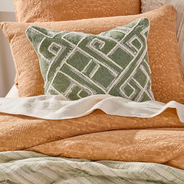 Allora Embroidered Geo Square Cushion by M.U.S.E.