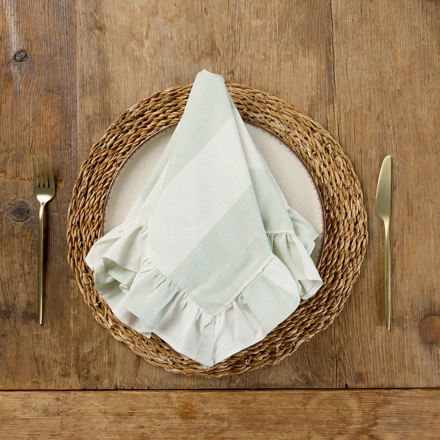 Piper Stripe Ruffle Napkin 4 Pack by Habitat