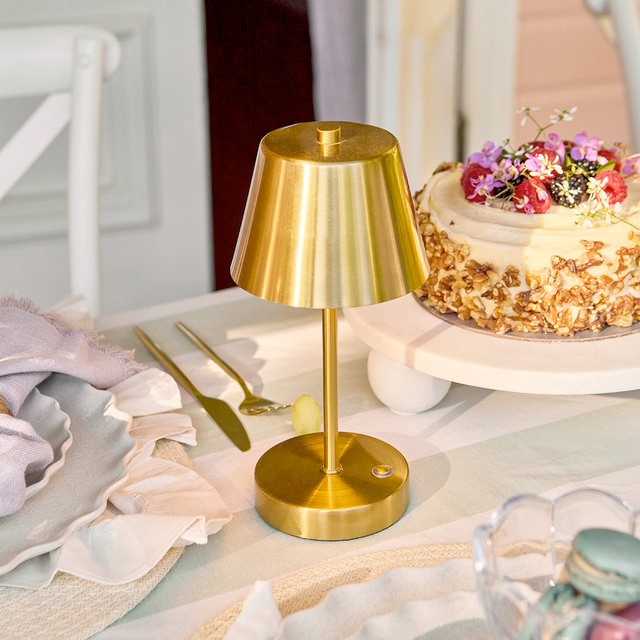Avignon Gold 23cm Portable LED Table Lamp by Amalfi