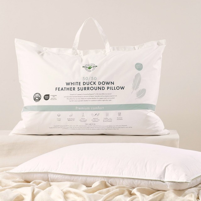 50/50 Duck Down Feather Surround Pillow by Greenfirst®