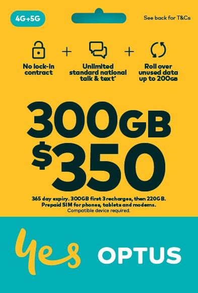 Optus $350 Prepaid SIM Starter Kit