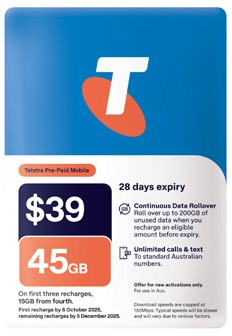 Telstra $39 SIM Kit