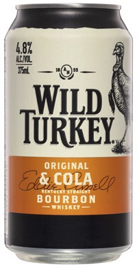 Wild Turkey & Cola Cans 4x375mL