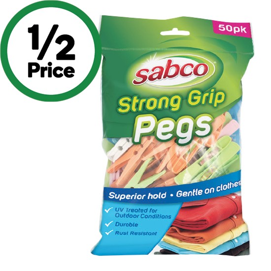 Sabco Strong Grip Pegs Pk 50