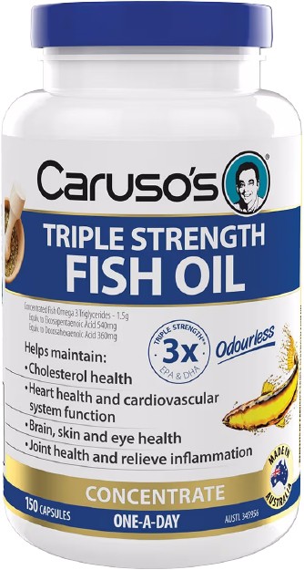 Caruso’s Natural Health Triple Strength Fish Oil Concentrate 150 Capsules