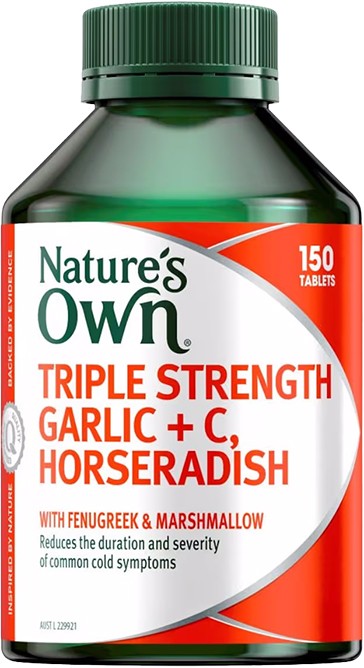 Nature’s Own Triple Strength Garlic+c Horseradish 150 Tablets