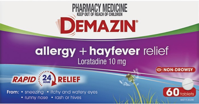 Demazin Allergy + Hayfever Relief Non-Drowsy 60 Tablets