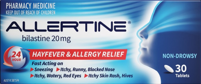Allertine Bilastine 20mg 30 Tablets