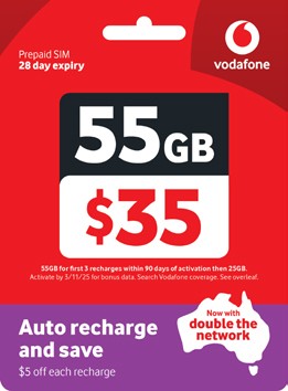 Vodafone $35 Prepaid SIM
