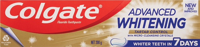 Colgate Tartar Control Toothpaste Advanced Whitening 200g*