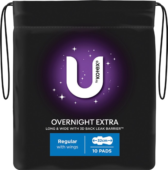 U By Kotex Pads Overnight 10 Pack