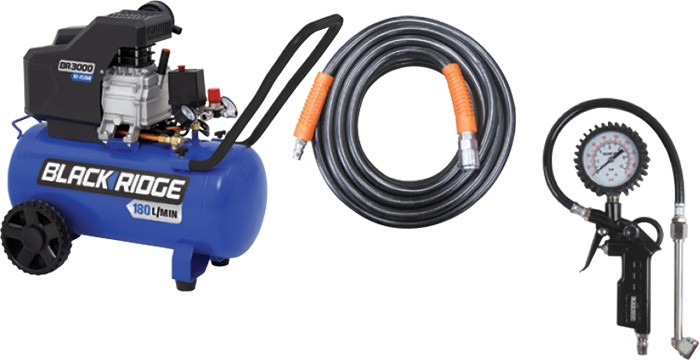 Blackridge 2.5HP Hi Flow Air Compressor Combo