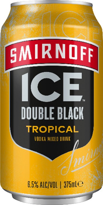 NEW Smirnoff Double Black Tropical Cans 6.5% Cans 375mL