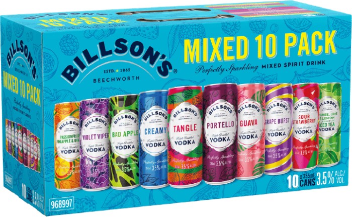 Billson's Vodka Mixed Cans 10x355mL