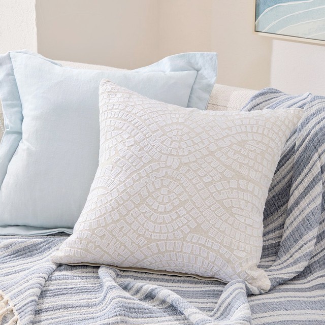 Oceane Embroidered Square Cushion by M.U.S.E.