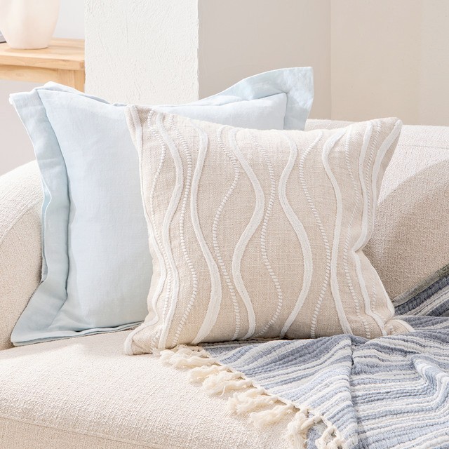 Isla Embroidered Square Cushion by Habitat