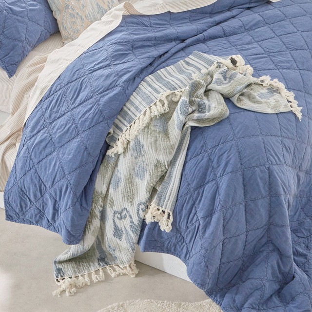 Naiad Ikat and Stripe Reversible Throw by M.U.S.E.