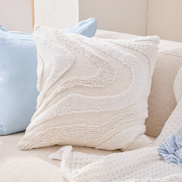 Malaya Embroidered Square Cushion by Habitat