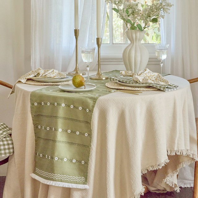 Daisy Embroidered Table Runner by Habitat