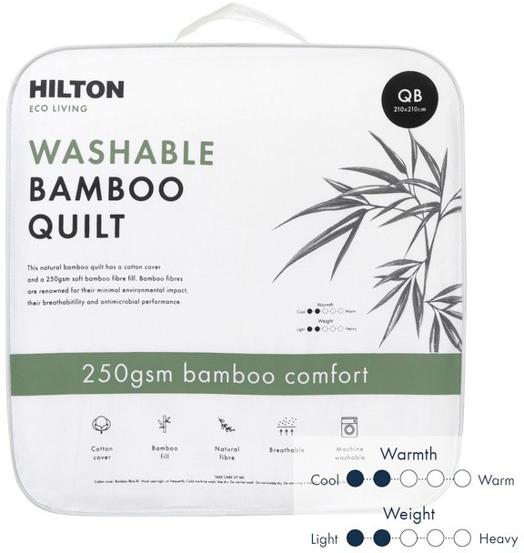 Eco Living 250gsm Washable Bamboo Quilt by Hilton