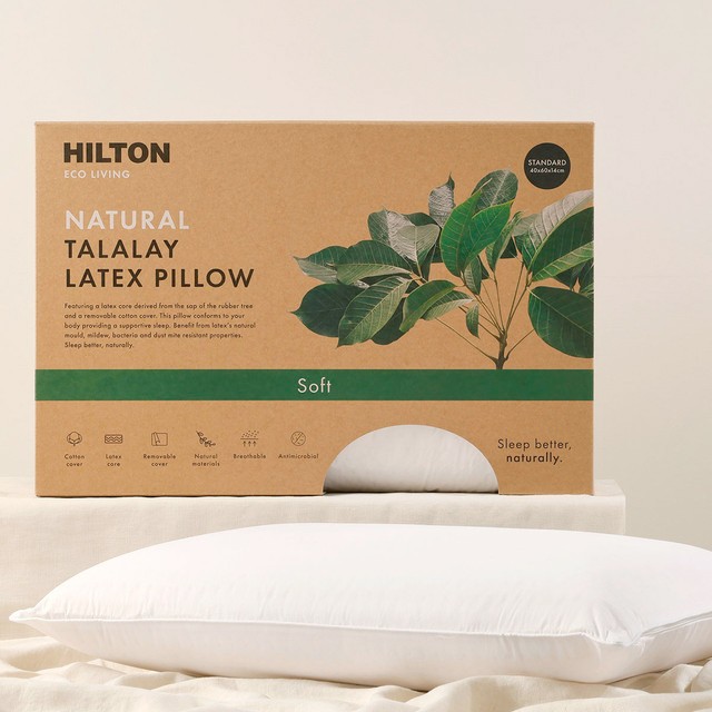 Eco Living Natural Soft Talalay Latex Pillow by Hilton