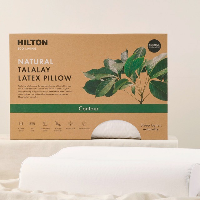Eco Living Natural Talalay Latex Contour Pillow by Hilton