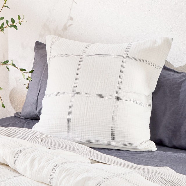 Morgan Check European Pillowcase by Habitat