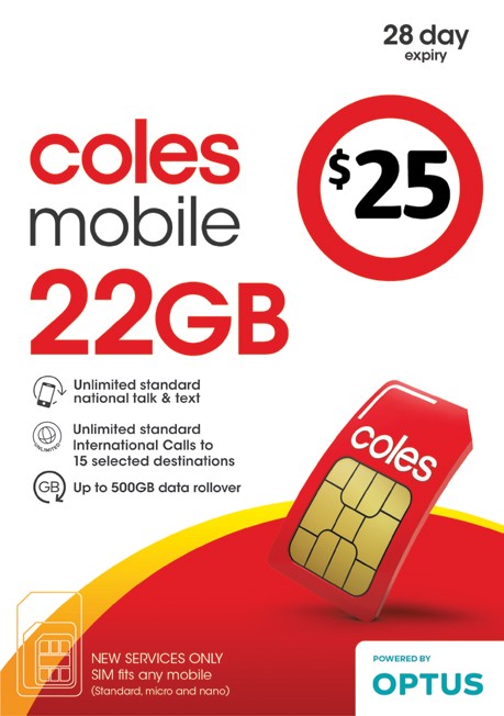 Coles Mobile $25 Prepaid SIM