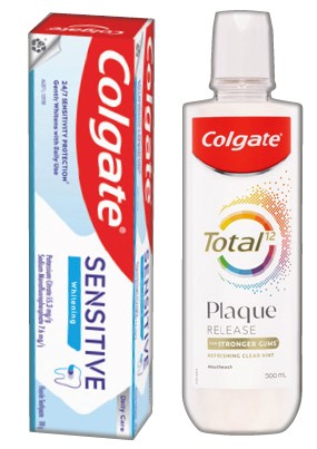 Colgate Sensitive Toothpaste 110g or Total Plaque Release Mouthwash 500mL Selected Varieties*