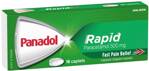 Panadol Rapid Paracetamol 500mg Caplets 16 Pack*