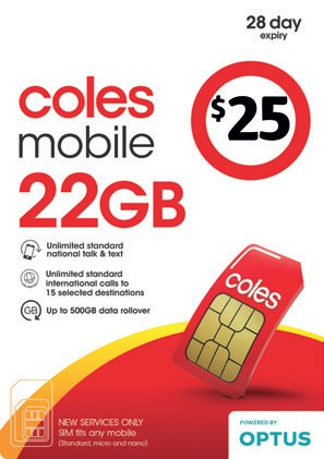 Coles Mobile $25 Prepaid SIM
