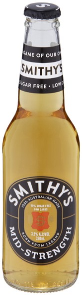 Smithy’s Mid Strength Bottles 24x330mL