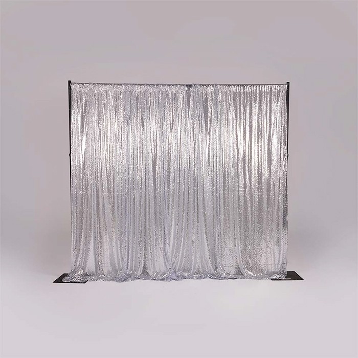 NEW Drapery Sequin Silver 3m Drop x 3m Wide & Rigging HIRE* Ea
