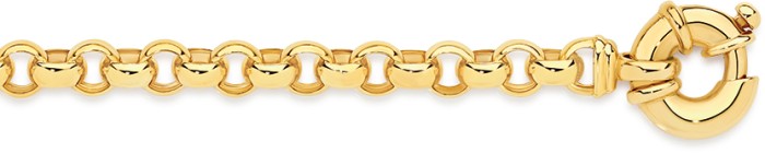 9ct Gold 19cm Solid Belcher Bolt Ring Bracelet