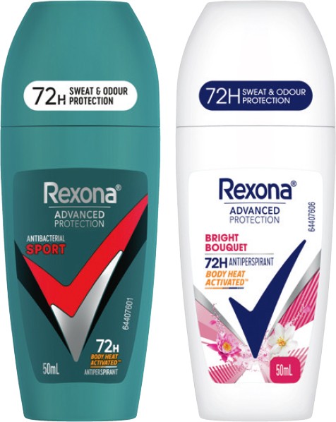 Rexona Advanced Protection Antiperspirant Roll‑On 50mL Selected Varieties