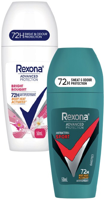 Rexona Advanced Protection Antiperspirant Roll‑On 50mL Selected Varieties
