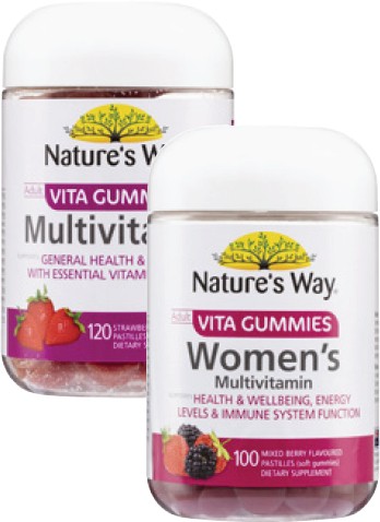 Nature's Way Adult Vita Gummies Multivitamins 120 Pack or Women's Multivitamins 100 Pack
