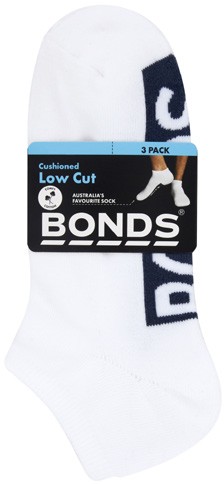 Bonds Men's Logo Lowcut Socks 3 Pack